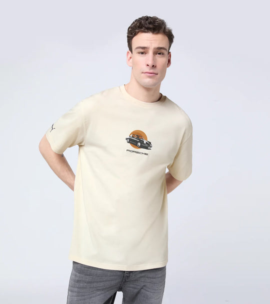 Porsche x Puma Unisex Beige T-shirt – 911 Targa 60Y