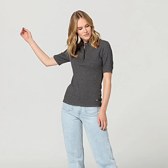Porsche Women's Gray Polo Shirt - 60 Years Of 911