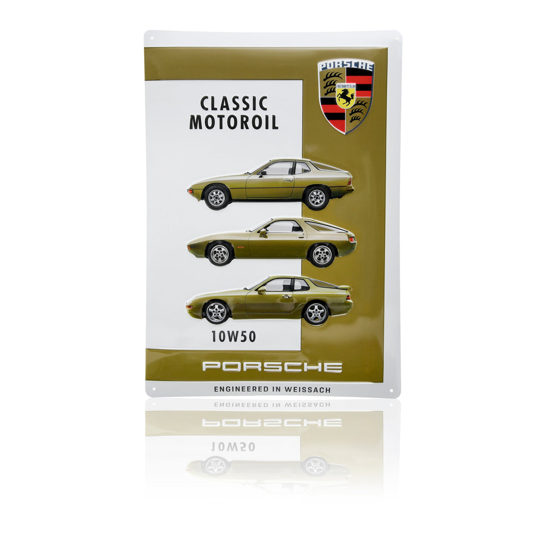 Porsche Classic Metal Plate Signs - Classic Motor Oil, Brake Fluid, Fuel Additive
