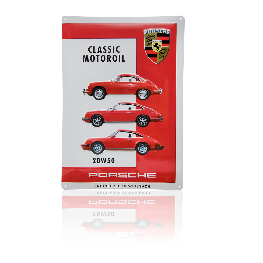 Porsche Classic Metal Plate Signs - Classic Motor Oil, Brake Fluid, Fuel Additive
