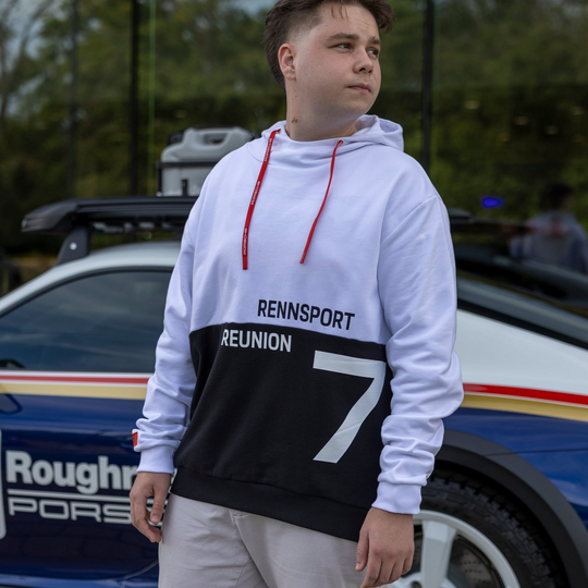 Porsche Men's Hoodie (Black/White) - Rennsport Reunion 7