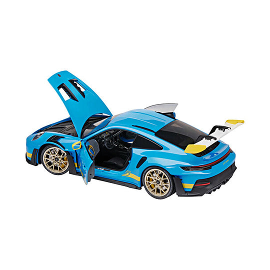 Porsche 911 GT3 RS (992), Limited Edition, 1:18 Scale Model Car - Blue/Yellow