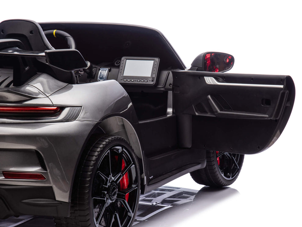 24V Porsche 911 GT3 Kids 2-Seater Ride On Car - Gray