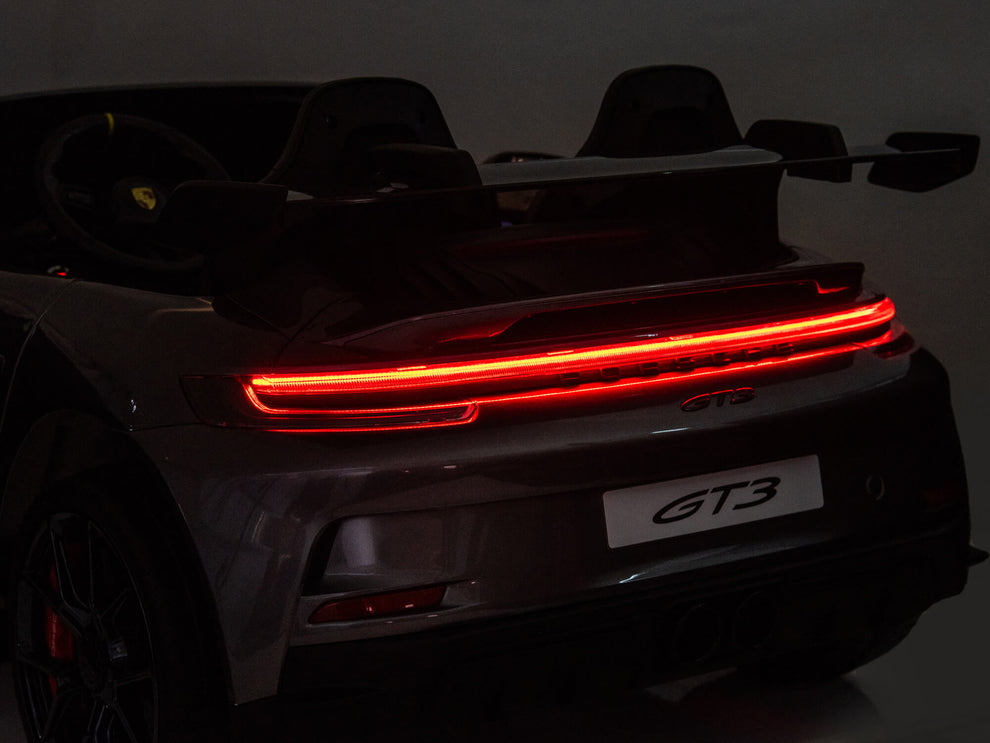 24V Porsche 911 GT3 Kids 2-Seater Ride On Car - Gray