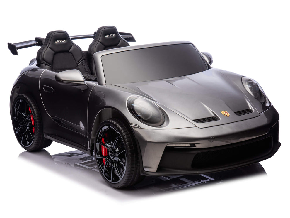 24V Porsche 911 GT3 Kids 2-Seater Ride On Car - Gray