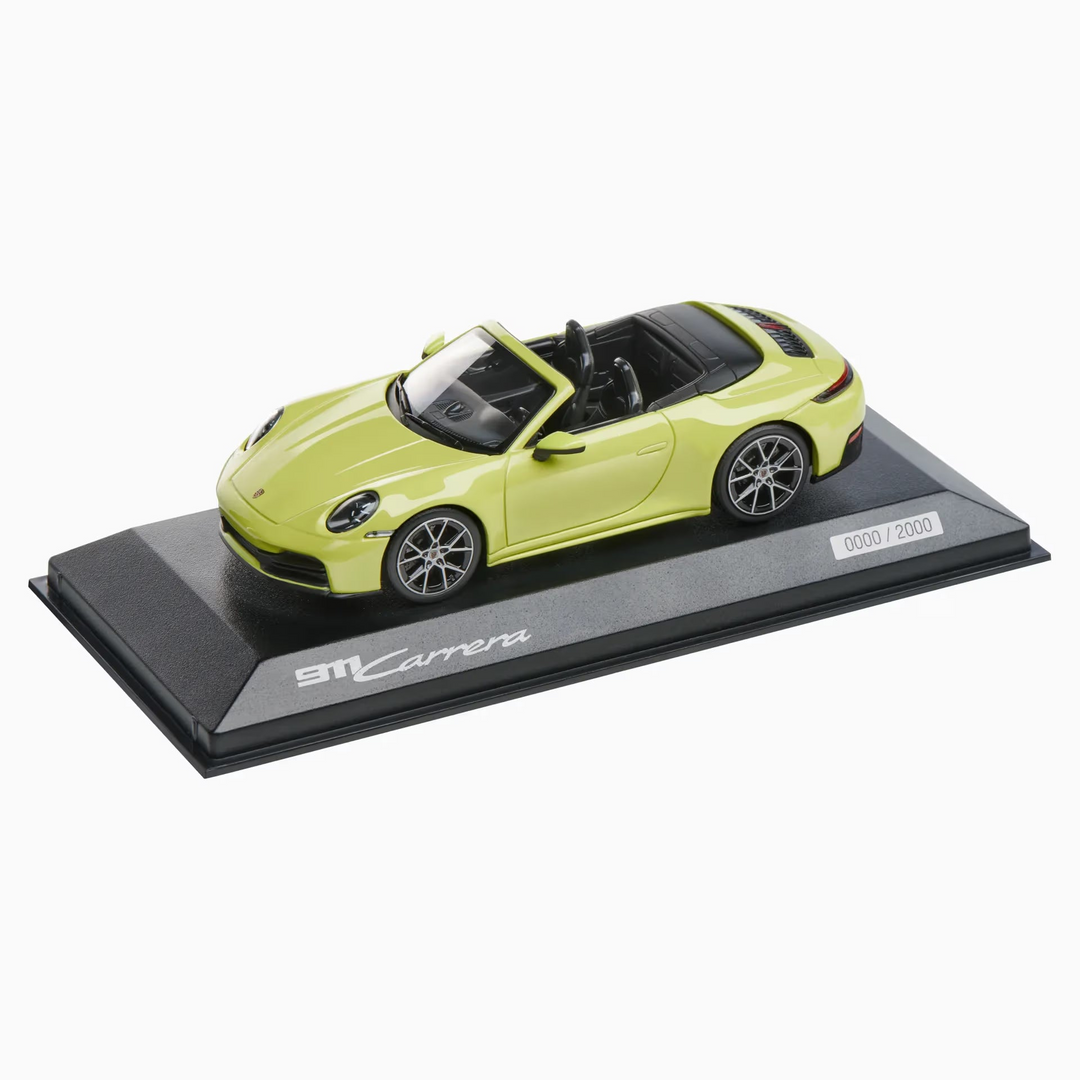 Porsche 911 Carrera Cabriolet (992.2), 1:43 Scale Model Car - Cartagena Yellow