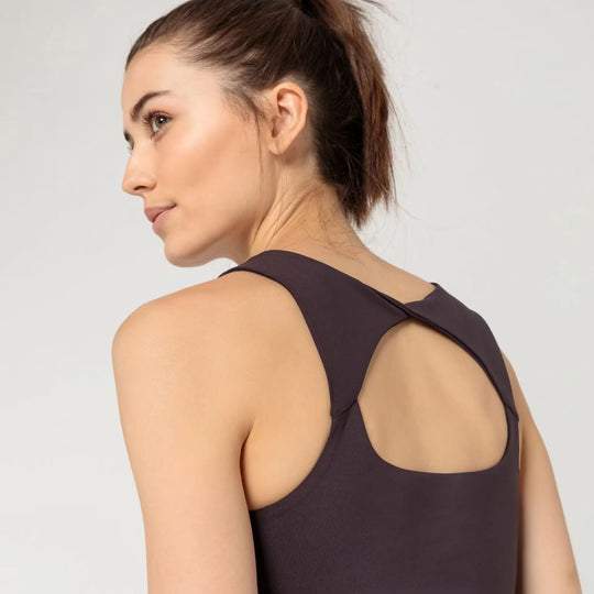 Porsche Crop Top Tank Top (Bramble) Blackberry- Yoga Capsule