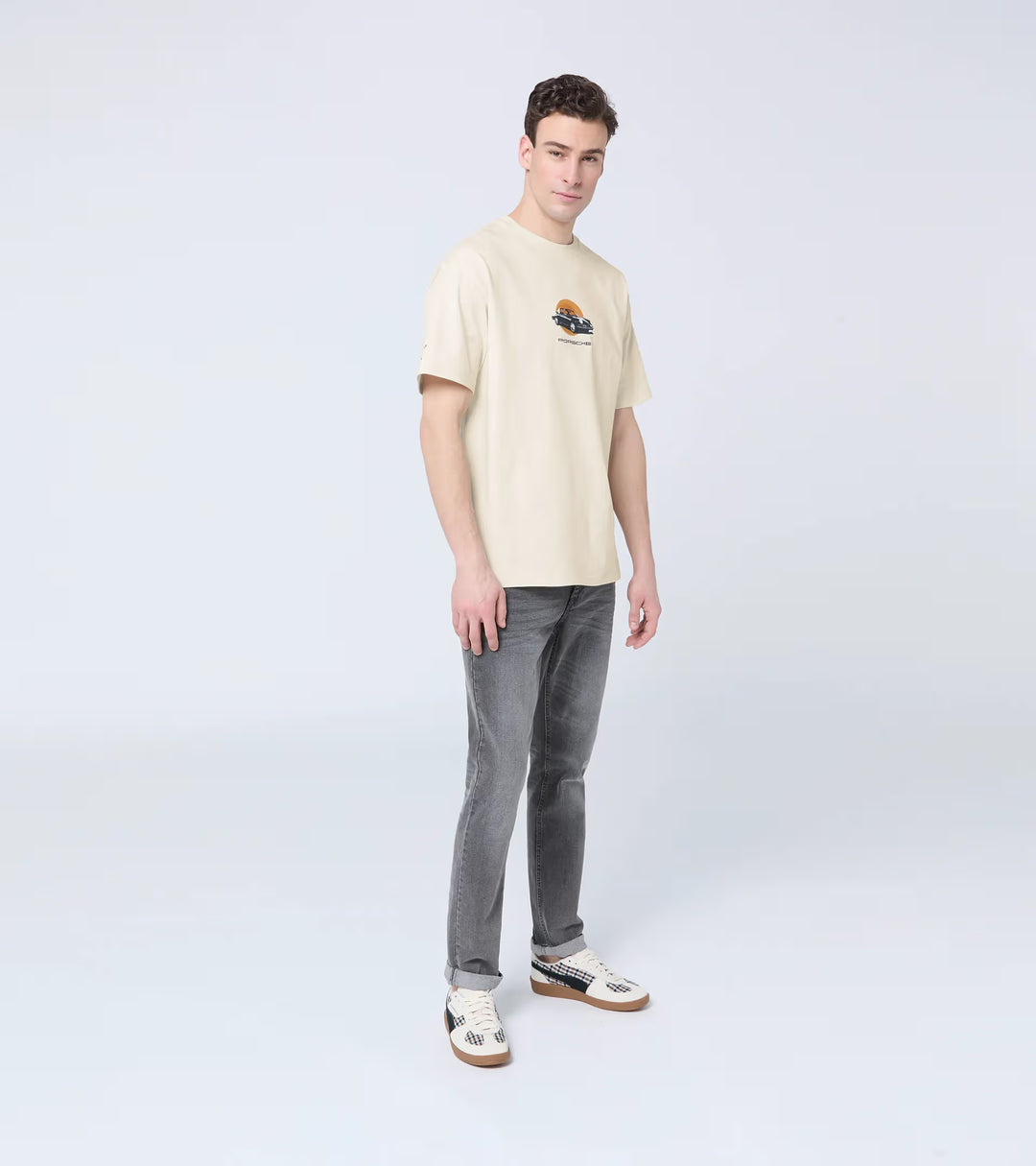 Porsche x Puma Unisex Beige T-shirt – 911 Targa 60Y