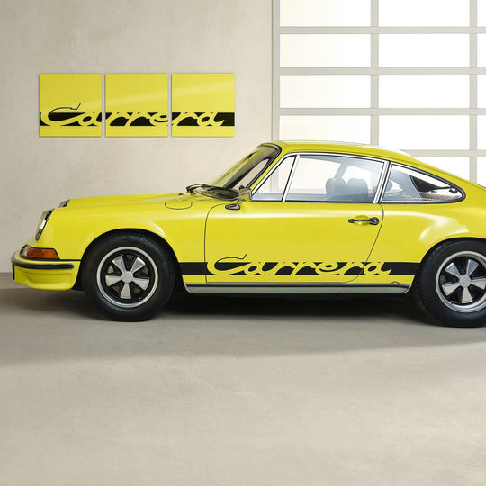 Porsche Wall Mural (Yellow/Black) - Carrera Color