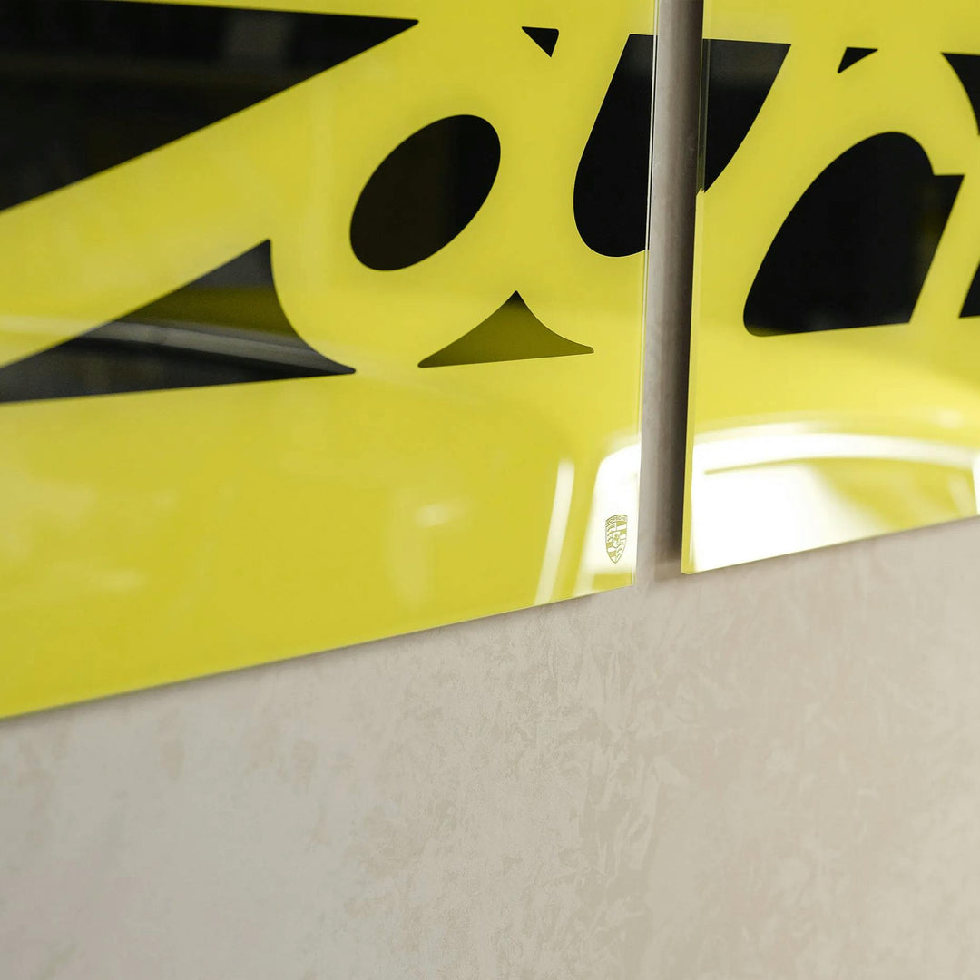 Porsche Wall Mural (Yellow/Black) - Carrera Color