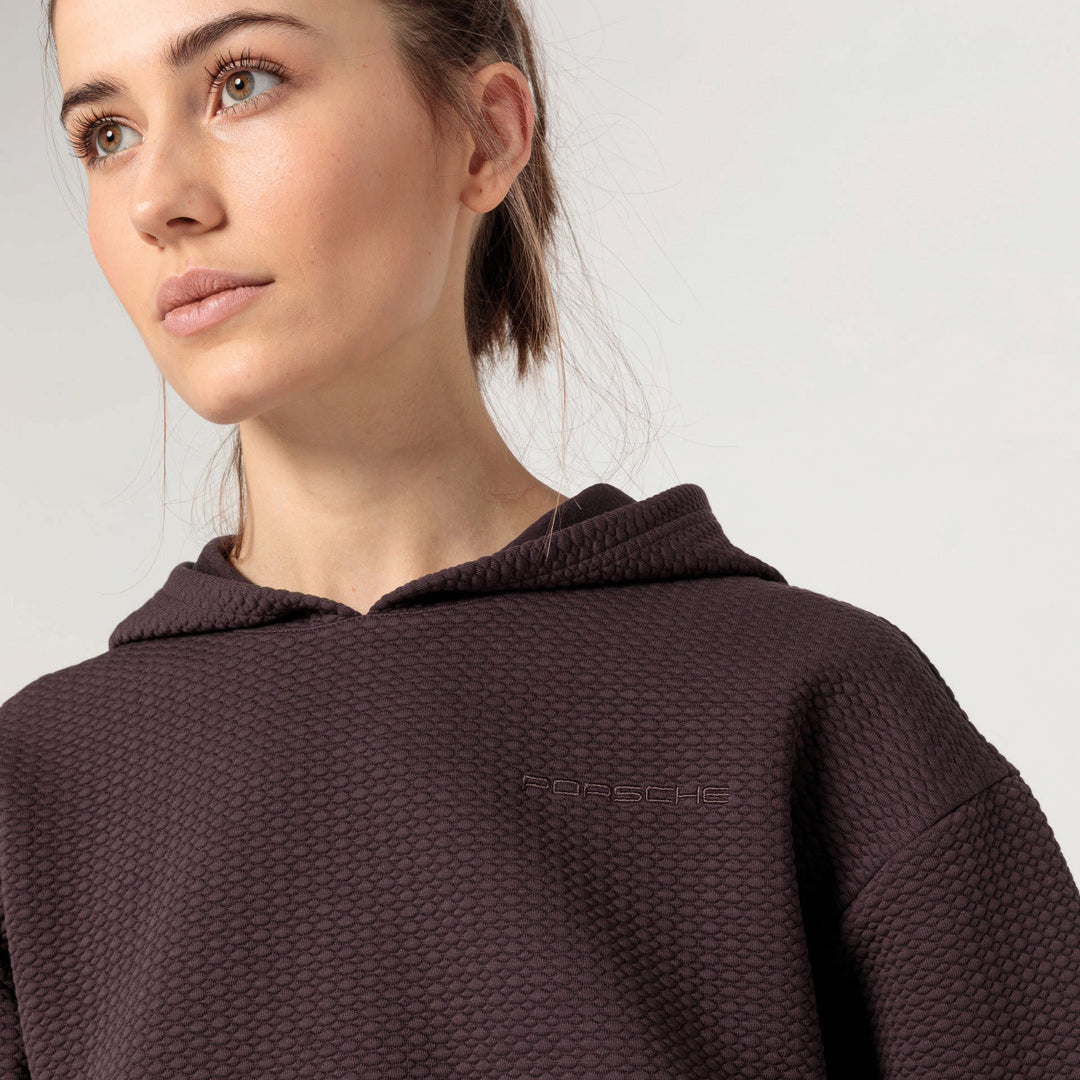 Porsche Women's Textured Hoodie (Blackberry) - Yoga Capsule