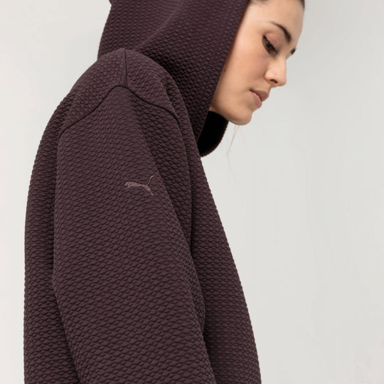 Porsche Women's Textured Hoodie (Blackberry) - Yoga Capsule