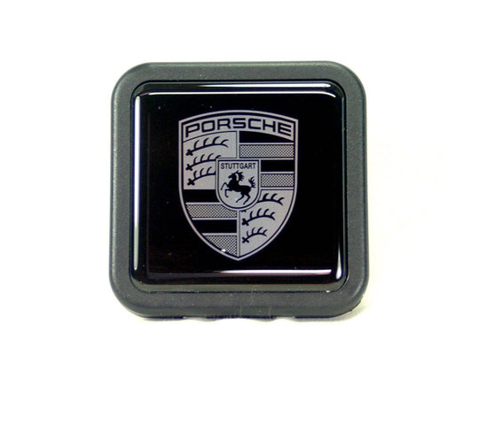 Porsche Trailer Hitch Cover - Black or Silver