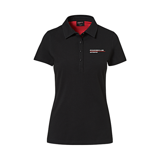 Porsche Ladies Polo Shirt (Black)- Motorsport Collection