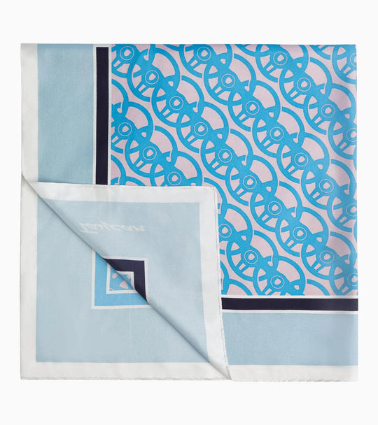 Porsche Scarf Natural Silk (Blue) - Taycan Collection