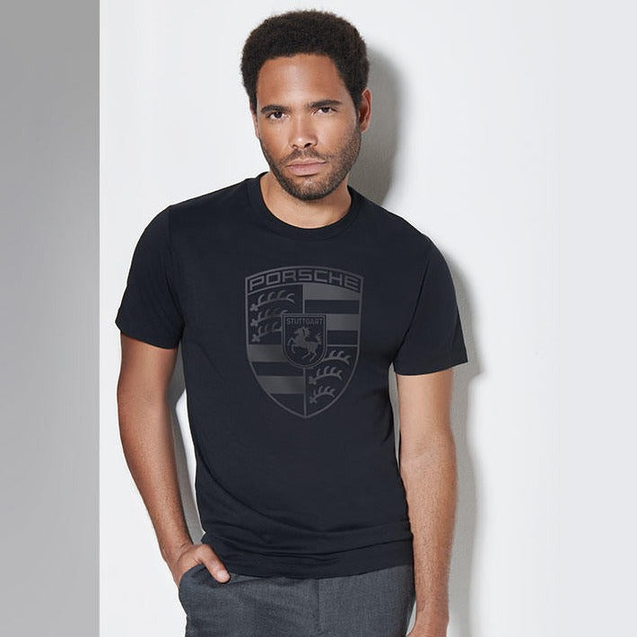 Porsche Men's T-Shirt W/ Porsche Crest - Black