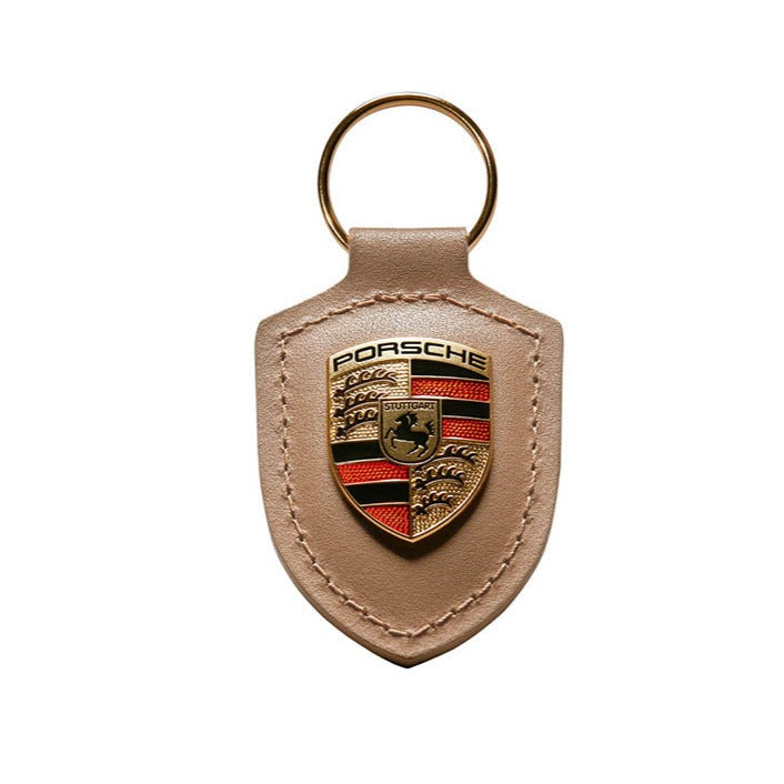 Porsche Crest Leather Keychain