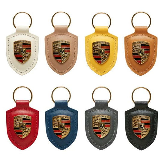 Porsche Crest Leather Keychain
