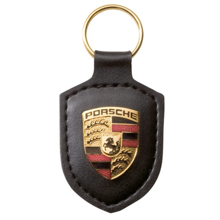 Porsche Crest Leather Keychain