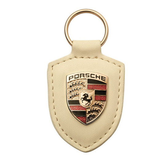Porsche Crest Leather Keychain