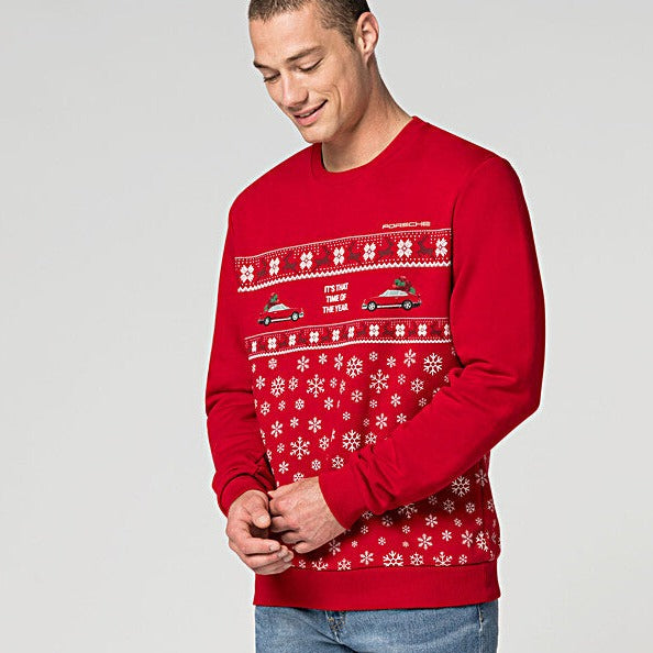 Porsche Unisex Christmas Sweater - Red