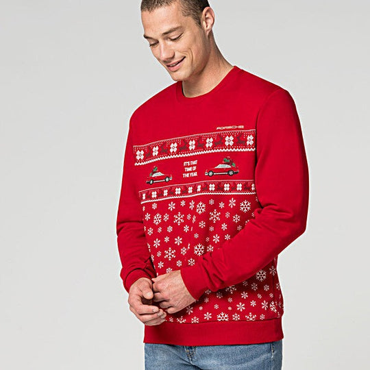 Porsche Unisex Christmas Sweater - Red
