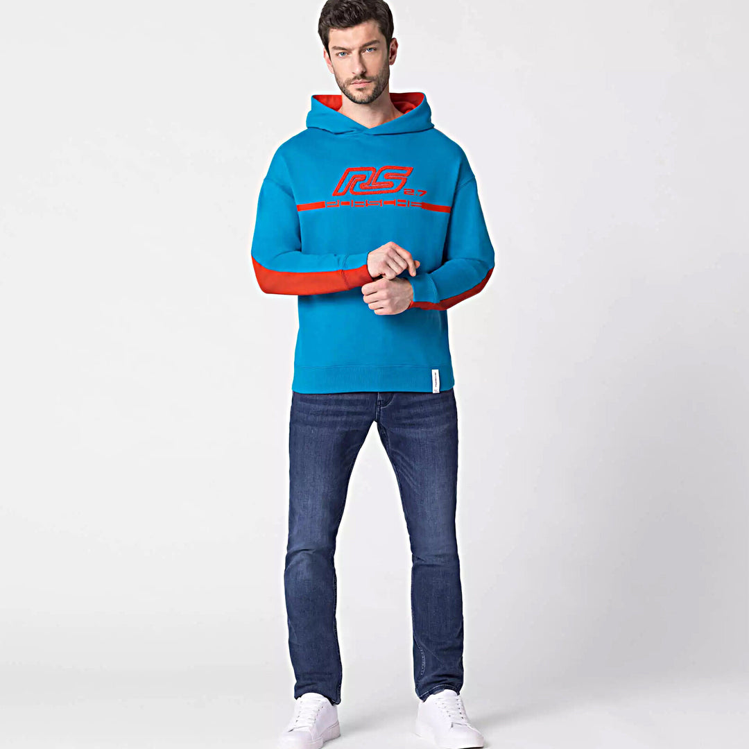 Porsche Men's Hoodie, Blue & Orange - RS 2.7
