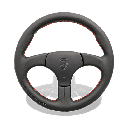 Porsche Sports Steering Wheel W/ Out Airbag Black W/ Red Stitch- 911 and 959