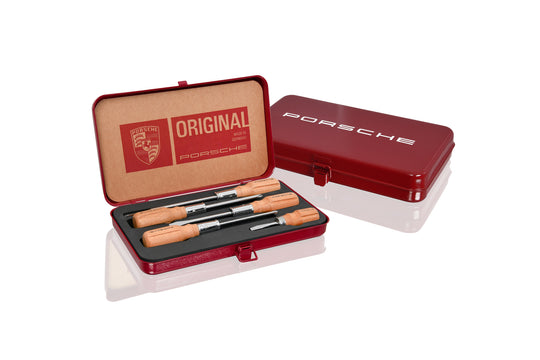 Porsche Classic Wooden Handle Screwdriver Tool Set