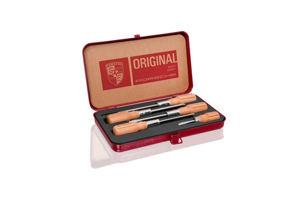 Porsche Classic Wooden Handle Screwdriver Tool Set